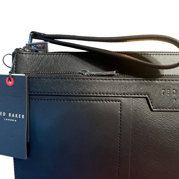 Ted Baker London NWT Beautiful Black Leather Multi-Purpose Laptop Messenger Bag - Picture 5 of 13